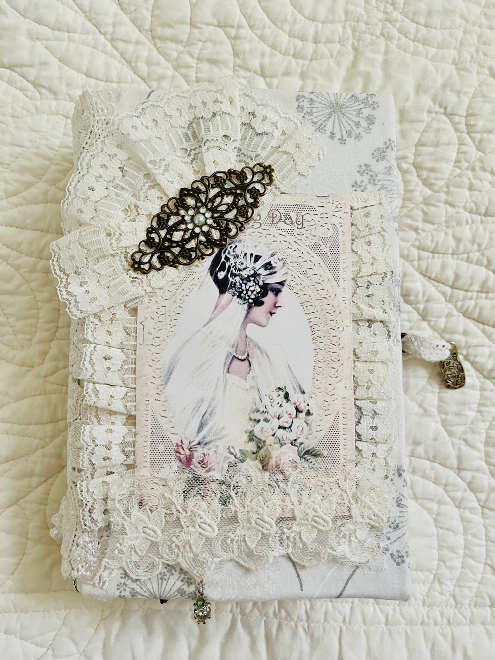 💍Handmade Vintage Style Lace Junk Journal Cream Designed For A Bride 💒